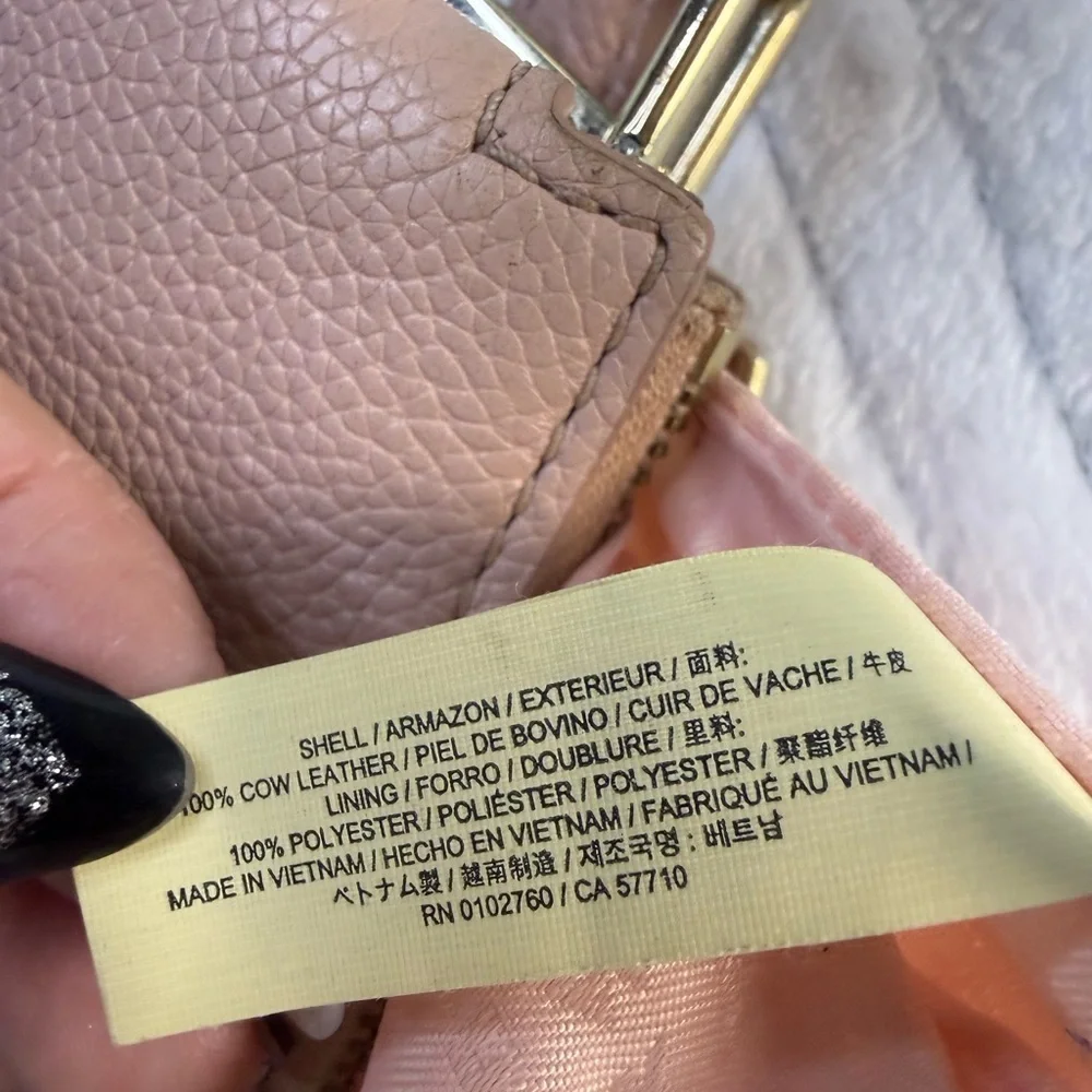 Kate Spade Elegant Tan/Pink Leather Shoulder Bag